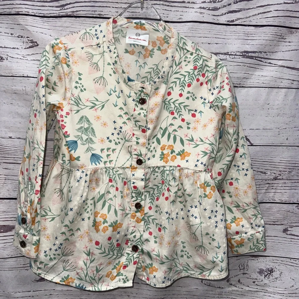 Hanna Andersson Multicolor Floral Top Size 5/110